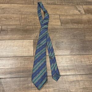 Vintage Gucci Silk Tie Blue Green Made in Italy